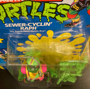 Vintage TMNT Sewer Cyclin Raph on card (Unpunched)
