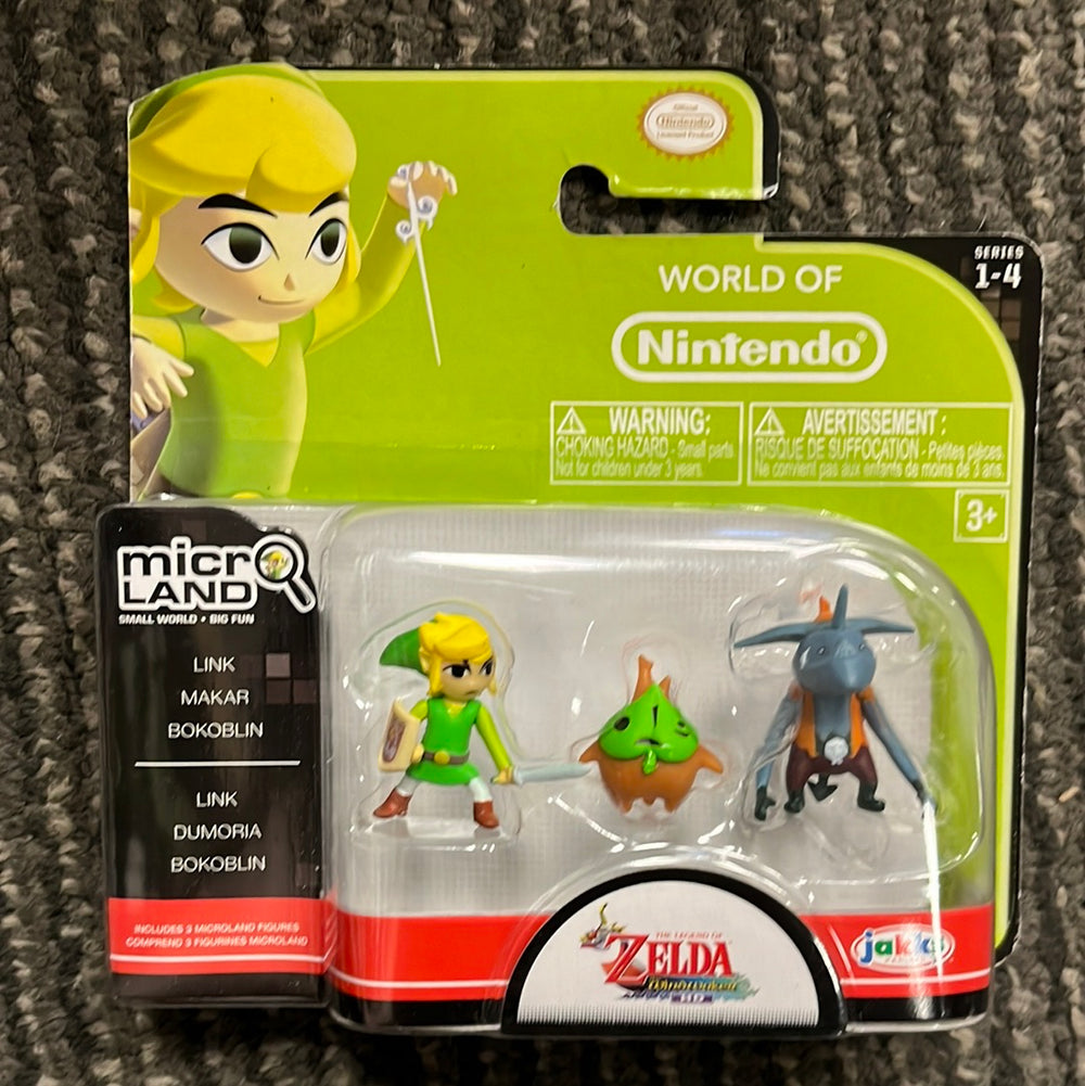 World of Nintendo Legend of Zelda Micro Land Link / Makar / Bokoblin figure set