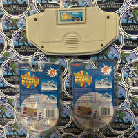 Tiger Electronics- Vintage 1995 Handheld “Wheel Of Fortune” Retro Game Console w/ New/Sealed Cartridges (#7-9)