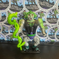 Mattel- Vintage 1986 MOTU “He-Man: Masters of the Universe” Snake Face w/ Snake Staff 6” Poseable Action Figure (w/ Custom 3D-Printed Base Stand)