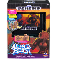 Sega Genesis “Altered Beast” Cartridge and Graveyard Diorama Display w/ Figures