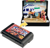 Sega Genesis “Super Street Fighter II” Cartridge and Ken Stage Diorama Display w/ Figures (New)