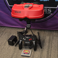 Nintendo Virtual Boy Console Complete In Blockbuster Rental Case {Permanent Ribbon Cable Solder Fixed! Works Great!} w/ Mario Tennis
