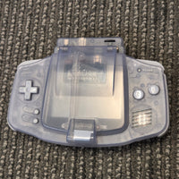 NINTENDO GAMEBOY ADVANCE (GBA) CONSOLE - GLACIER WITH LIGHT COVER *AMAZING CONDITION*