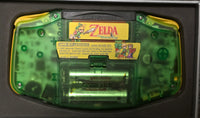 NINTENDO GAMEBOY ADVANCE CONSOLE - BACKLIT IPS SCREEN GREEN TRANSLUCENT ZELDA MINISH CAP