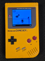 NINTENDO GAMEBOY DMG CONSOLE - YELLOW MODDED W/ BACKLIT IPS SCREEN