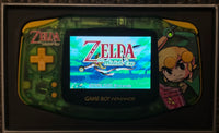 NINTENDO GAMEBOY ADVANCE CONSOLE - BACKLIT IPS SCREEN GREEN TRANSLUCENT ZELDA MINISH CAP