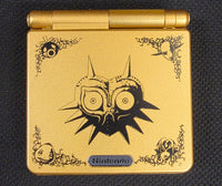 NINTENDO GBA SP CONSOLE IPS MODDED - GOLD ZELDA MAJORA'S MASK
