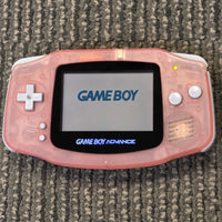 NINTENDO GAMEBOY ADVANCE (GBA) CONSOLE - CLEAR PINK TRANSLUCENT