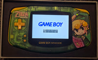 NINTENDO GAMEBOY ADVANCE CONSOLE - BACKLIT IPS SCREEN GREEN TRANSLUCENT ZELDA MINISH CAP