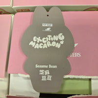 OFFICIAL/AUTHENTIC LABUBU BY POPMART EXCITING MACARON - SESAME BEAN (1 OPENED BOX, 1 CARD, 1 LABUBU)
