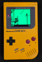 NINTENDO GAMEBOY DMG CONSOLE - YELLOW MODDED W/ BACKLIT IPS SCREEN