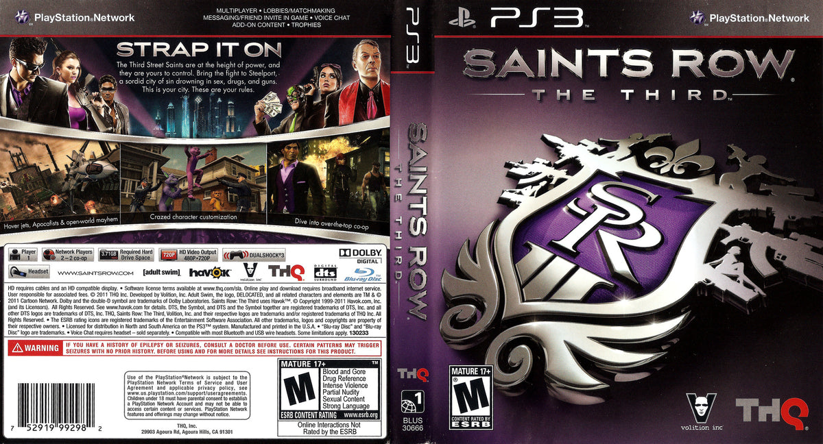Saints Row The Third (Playstation 3) PS3 Complete Tested Works!