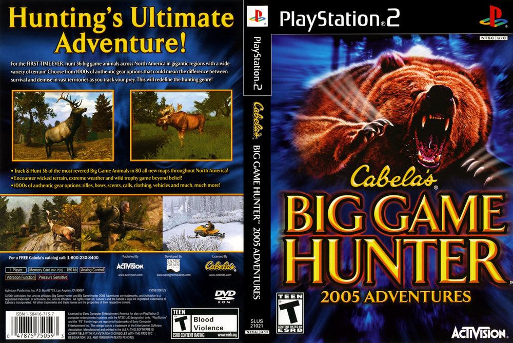 Playstation 2 - Cabela's Big Game Hunter 2005 Adventures [CIB]