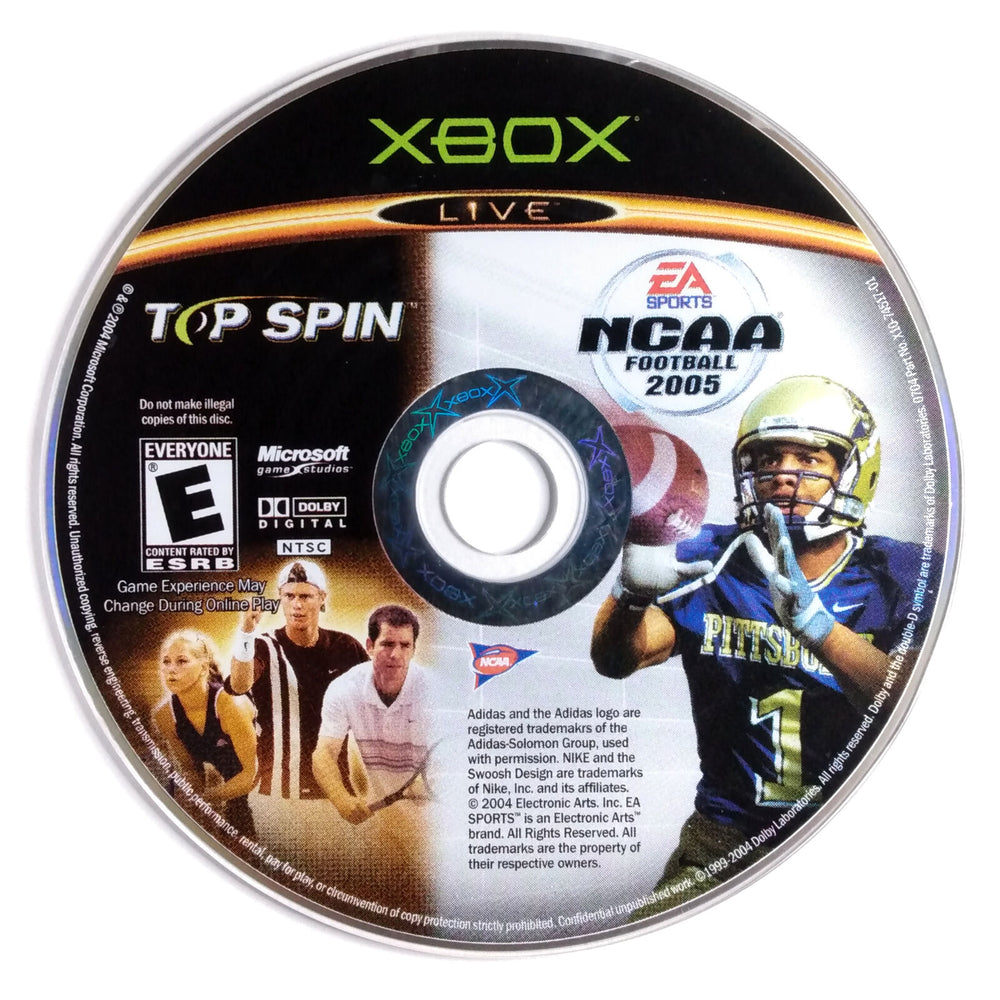 XBOX - NCAA Football 2005 / Top Spin Double Pack {DISC ONLY}