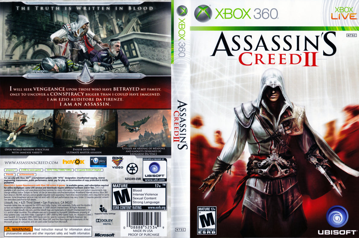 Xbox 360 - Assassin's Creed II Microsoft Xbox 360 Complete #111 –  vandalsgaming