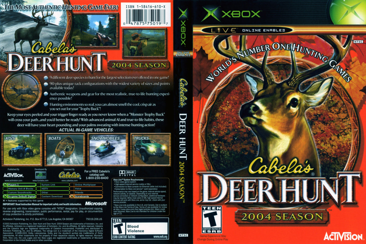 Xbox - xbox★Cabela&#39;s DEER HUNT 2004 SEASON 海外版 Cabela's Deer Hunt 2004 Season: Xbox: Video Games - Amazon.ca