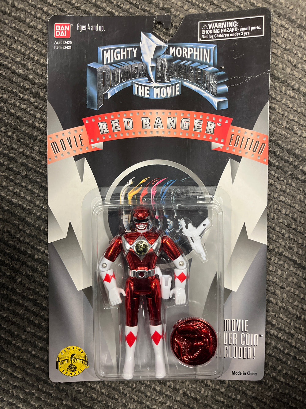 Mighty Morphin Power Rangers  RED Ranger metallic movie edition