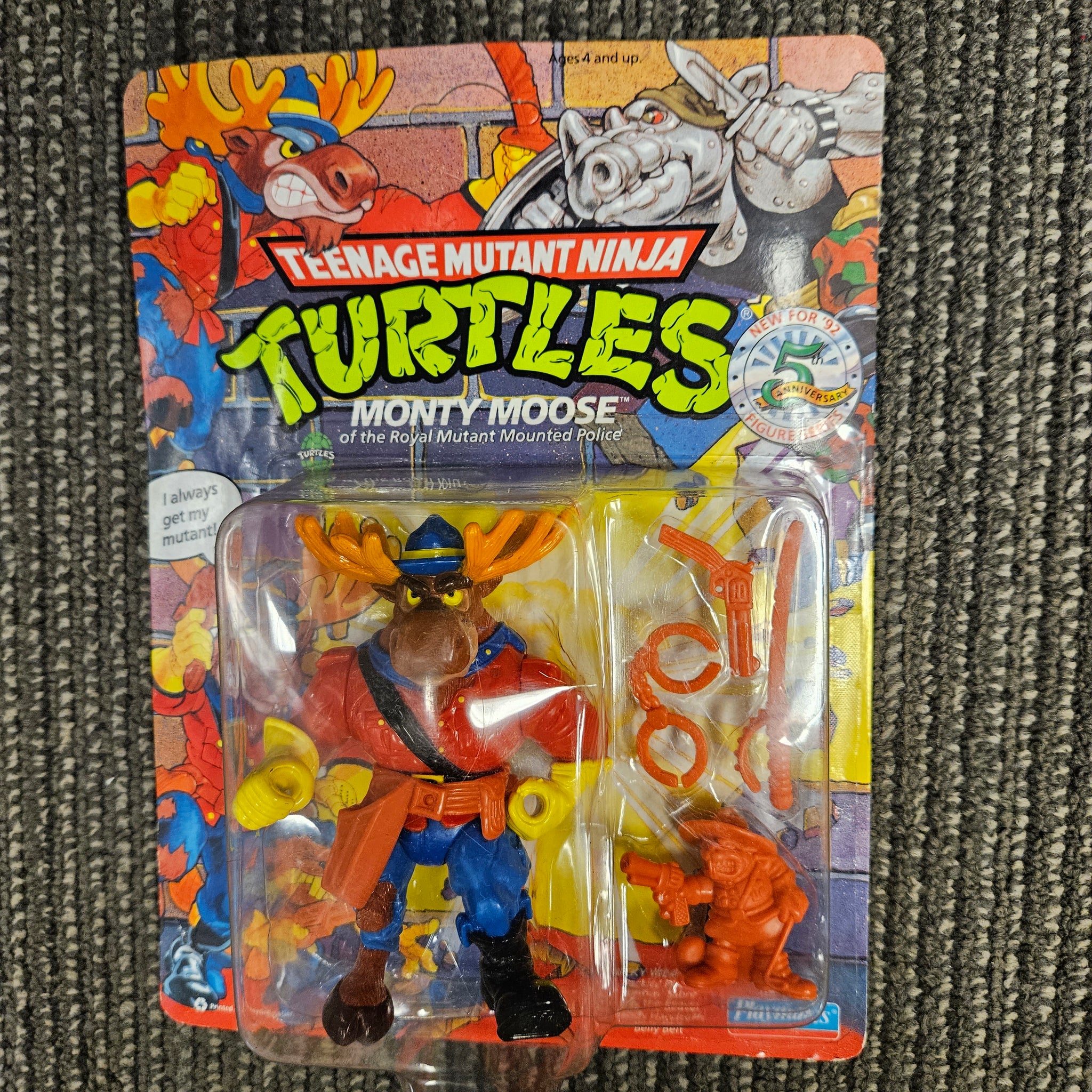 Vintage TMNT Monty Moose On Card (Unpunched) | Steel Collectibles LLC.