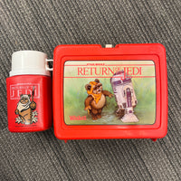 Star Wars 1983 Return Of The Jedi Ewok Wicket & R2D2 Lunch Box W Thermos