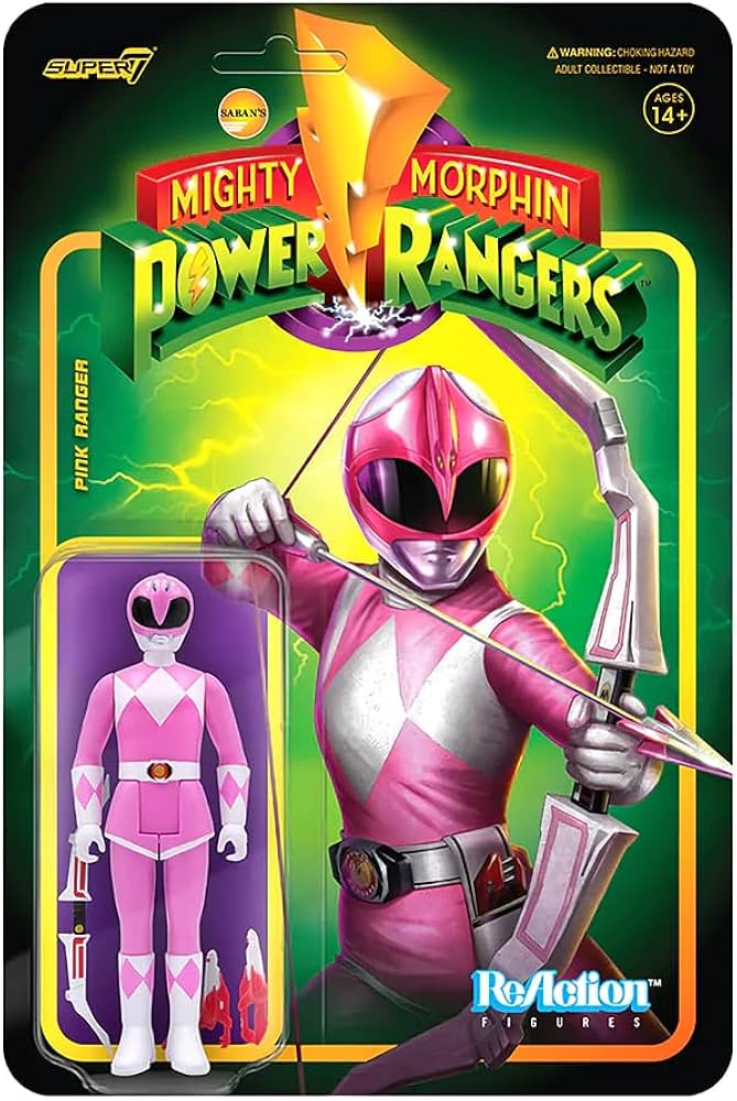 Super 7 Mighty Morphin Power Rangers ReAction Pink Ranger