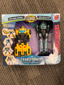 Transformers Earthspark Cyber Combiner Bumblebee and Mo Malto 2 pack