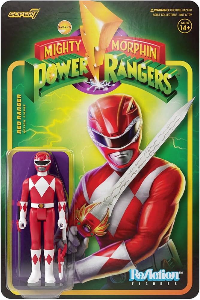 Super 7 Mighty Morphin Power Rangers ReAction Red Ranger