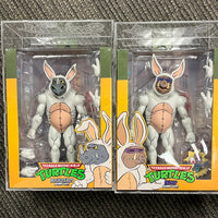 TMNT Neca Bunny Suit Bebop and Rocksteady set of 2 with custom Acrylic Display Cases
