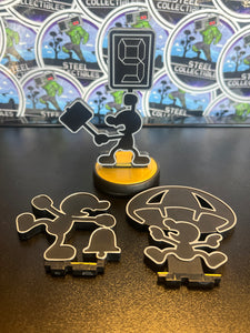 AMIIBO - MR. GAME AND WATCH [SMASH BROS]  [LOOSE] (MISSING ONE POSE)