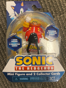 Jakks Sonic The Hedgehog 2.5" Dr. Eggman Mini Figure with 2 Suprise Collector Cards