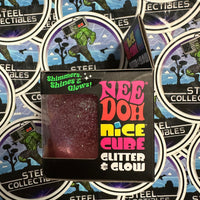 Needoh- 100% Authentic Needoh “Nice Cube Glitter & Glow” Pink Glitter Nice Cube (Super Solid Squish!) Glow-In-The-Dark Stress Relief/Fidget Toy [New/Factory Sealed]
