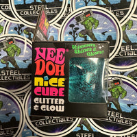 Needoh- 100% Authentic Needoh “Nice Cube Glitter & Glow” Blue Glitter Nice Cube (Super Solid Squish!) Glow-In-The-Dark Stress Relief/Fidget Toy [New/Factory Sealed]
