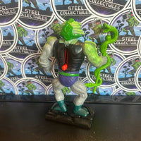 Mattel- Vintage 1986 MOTU “He-Man: Masters of the Universe” Snake Face w/ Snake Staff 6” Poseable Action Figure (w/ Custom 3D-Printed Base Stand)
