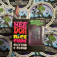 Needoh- 100% Authentic Needoh “Nice Cube Glitter & Glow” Purple Glitter Nice Cube (Super Solid Squish!) Glow-In-The-Dark Stress Relief/Fidget Toy [New/Factory Sealed]
