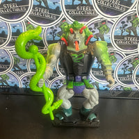 Mattel- Vintage 1986 MOTU “He-Man: Masters of the Universe” Snake Face w/ Snake Staff 6” Poseable Action Figure (w/ Custom 3D-Printed Base Stand)
