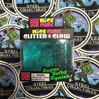 Needoh- 100% Authentic Needoh “Nice Cube Glitter & Glow” Blue Glitter Nice Cube (Super Solid Squish!) Glow-In-The-Dark Stress Relief/Fidget Toy [New/Factory Sealed]
