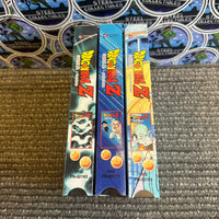VHS- 2000 “DRAGON BALL Z: GARLIC JR. SAGA” (VANQUISHED, SACRED WATER, BLACK WATER MIST) UNCUT VERSION ENGLISH DUBBED ANIME VHS TAPE [SET OF 3]
