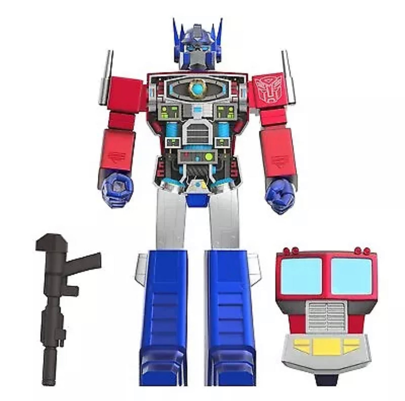 Transformers Super7 Super Cyborg Metallic Optimus Prime Action