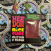 Needoh- 100% Authentic Needoh “Nice Cube Glitter & Glow” Pink Glitter Nice Cube (Super Solid Squish!) Glow-In-The-Dark Stress Relief/Fidget Toy [New/Factory Sealed]

