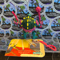 TMNT- 1990 Playmates “Teenage Mutant Ninja Turtles” Slash (Purple Belt w/ Yellow “S”) Poseable Vintage Action Figure
