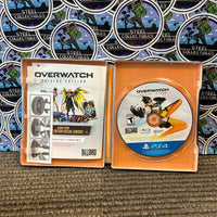 PS4 - OVERWATCH (COLLECTOR’S EDITION) W/ SOLDIER: 76 STATUE, ARTBOOK, STEELBOOK & GAME, SOUNDTRACK, & POSTCARDS [CIB]

