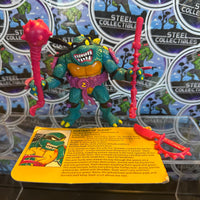 TMNT- 1990 Playmates “Teenage Mutant Ninja Turtles” Slash (Purple Belt w/ Yellow “S”) Poseable Vintage Action Figure
