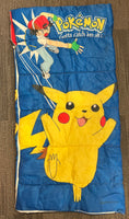 Pokemon- Vintage 1998 “Pokemon: Gotta Catch 'Em All” Ash & Pikachu Child Size Sleeping Bag (55" x 27")
