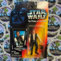 Kenner- 1995 “Star Wars: The Power Of The Force” Han Solo (w/ Heavy Assault Rifle & Blaster!) 3.75” Poseable Action Figure [New/Sealed]

