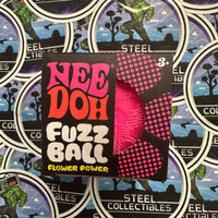 Schylling- 100% Authentic Needoh “Fuzz Ball Flower Power” Pink (The Velvet Squeeze!) Stress Relief/Fidget Toy [New/Factory Sealed]
