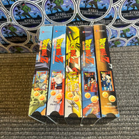 VHS- 2002 “DRAGON BALL Z: CELL GAMES SAGA” (SURRENDER, THE GAMES BEGIN, GUARDIAN’S RETURN, A MOMENT’S PEACE, ULTIMATUM) UNCUT VERSION ENGLISH DUBBED ANIME VHS TAPE [SET OF 5]

