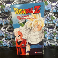 VHS- 2002 “DRAGON BALL Z: CELL GAMES SAGA” (SURRENDER, THE GAMES BEGIN, GUARDIAN’S RETURN, A MOMENT’S PEACE, ULTIMATUM) UNCUT VERSION ENGLISH DUBBED ANIME VHS TAPE [SET OF 5]
