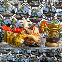 Skylanders- Double Dare Trigger Happy w/ Gold Rusher (Vehicle) & Land Trophy “Skylanders SuperChargers” Toys-To-Life Figures [3-Pack]
