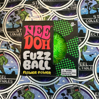 Schylling- 100% Authentic Needoh “Fuzz Ball Flower Power” Green (The Velvet Squeeze!) Stress Relief/Fidget Toy [New/Factory Sealed]
