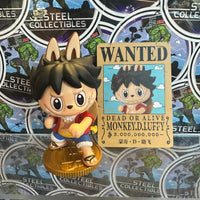 100% OFFICIAL/AUTHENTIC ONE PIECE X THE MONSTERS MONKEY D. LUFFY LABUBU W/ COLLECTIBLE CARD BY POP MART
